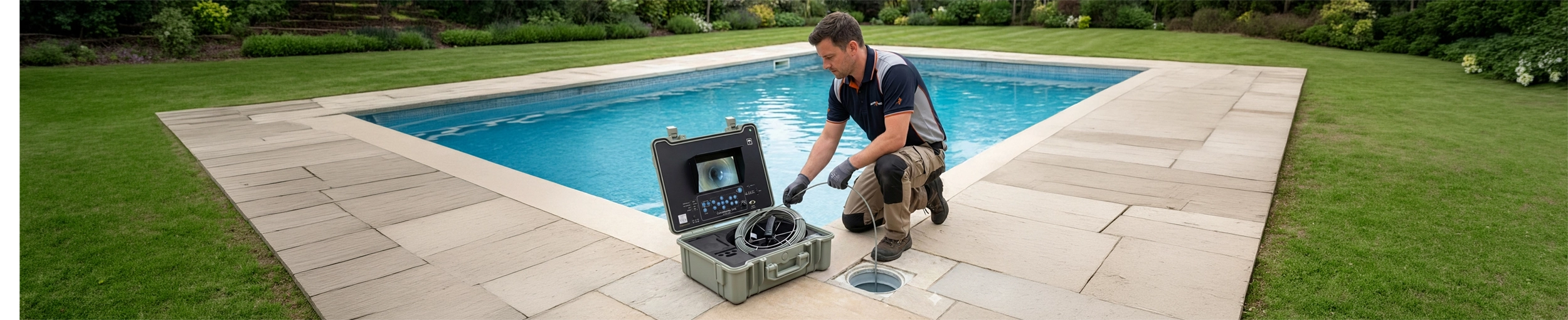 Caméra d'inspection de canalisation Tubicam® R14 HD en situation sur réseau piscine